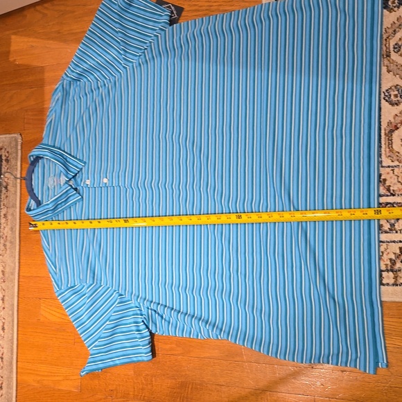 ST. JOHNS BAY BRAND MEN'S BIG & TALL BLUE STRIPED SHORT SLEEVE POLO SIZE 4XL - Picture 10 of 13